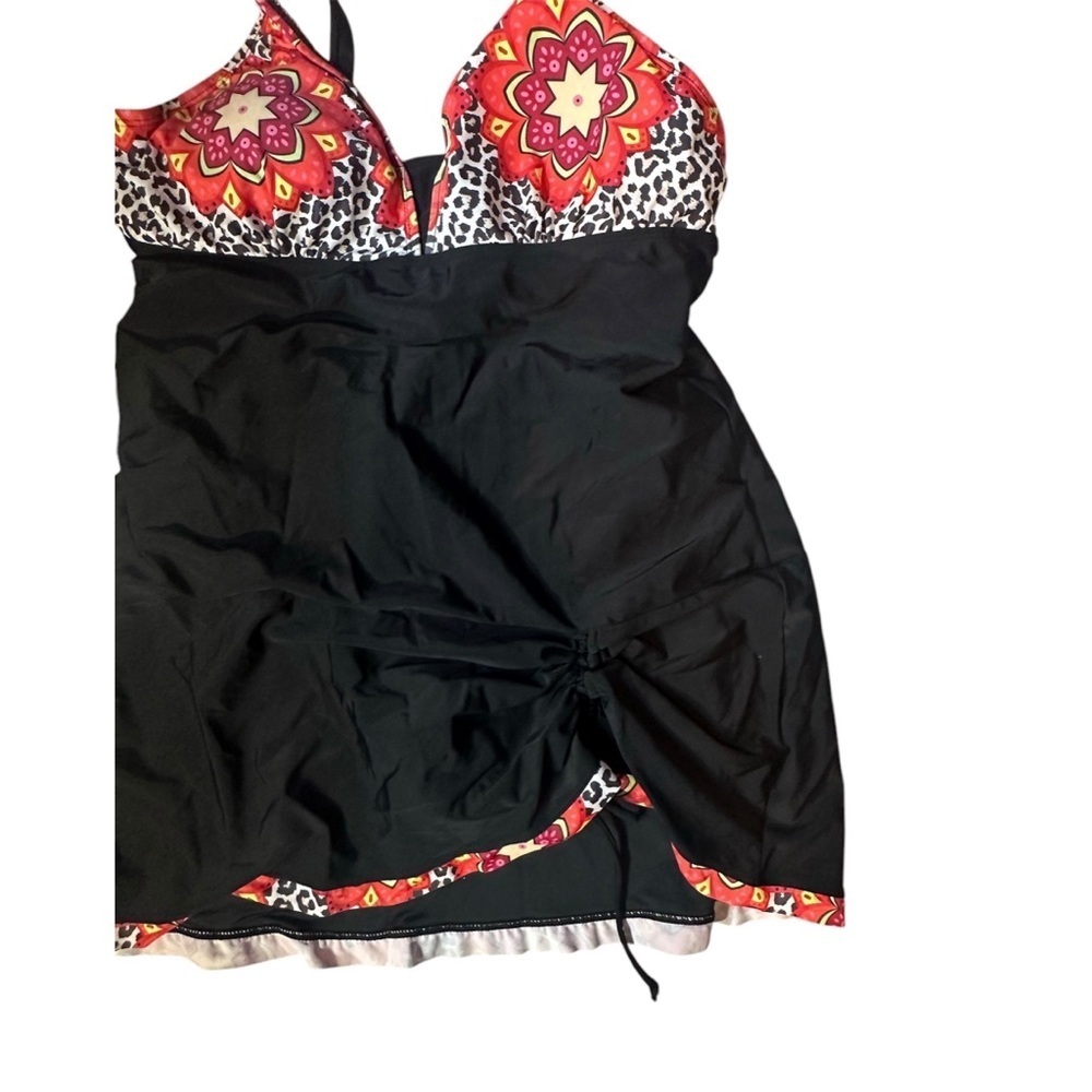 Chic Black and Red Swim Dress NWOT